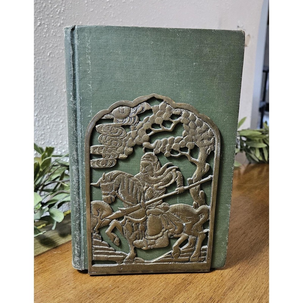 Gold Tone Metal Horse Rider Bookends Set Of 2 Traditional Shelf Decor Home